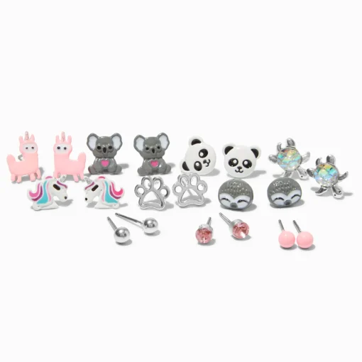 Adorable Animal Stud Earrings - 10 Pack
