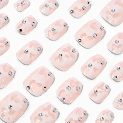 Airbrush Heart Coffin Press On Faux Nail Set - 24 Pack