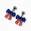 American Flag Bows Drop Earrings