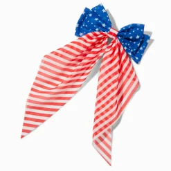 American Flag Hair Bow Clip