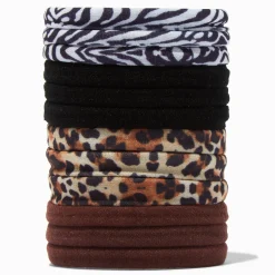 Animal Print Rolled Hair Ties - 12 Pack