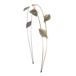 Antique Gold Double Band Headband with Leaves
