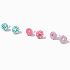 Assorted Donut Stud Earrings - 3 Pack