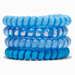 Beachy Blues Spiral Hair Ties - 4 Pack