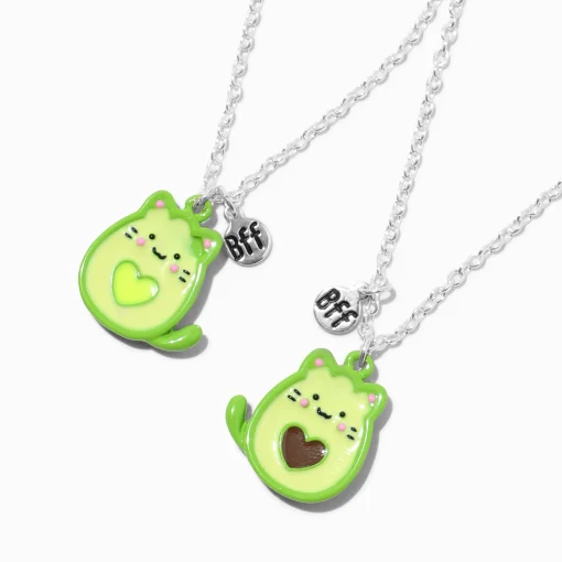 Best Friends Avocado Cat Pendant Necklaces - 2 Pack