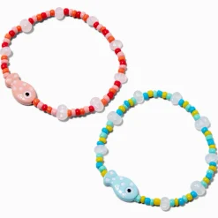 Best Friends Beaded Fish Charm Stretch Bracelets - 2 Pack