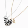 Best Friends BFF Boot Cow Print Split Heart Pendant Necklaces - 2 Pack