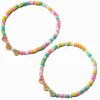 Best Friends BFF Hearts Pastel Beaded Stretch Bracelets - 2 Pack