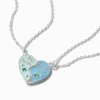 Best Friends Big Sister & Little Sister Split Heart Pendant Necklaces - 2 Pack