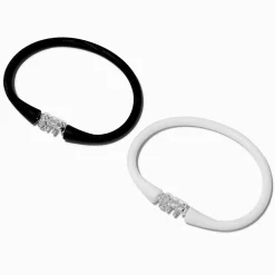 Best Friends Black & White BFF Silicone Bracelets - 2 Pack