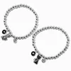 Best Friends Black Glitter Cat Beaded Stretch Bracelets - 2 Pack