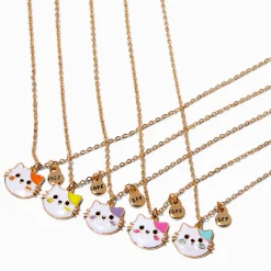 Best Friends Bright Cat Pendant Necklaces - 5 Pack