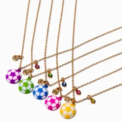 Best Friends Bright Soccer Pendant Necklaces - 5 Pack