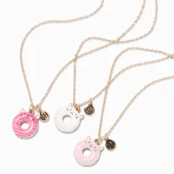 Best Friends Cat Donut Pendant Necklaces - 3 Pack