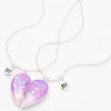 Best Friends Confetti Stars Split Heart Pendant Necklaces - 2 Pack