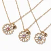 Best Friends Crystal Daisy Pendant Necklaces - 3 Pack