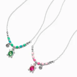 Best Friends Crystal Turtle Pendant Necklaces - 2 Pack