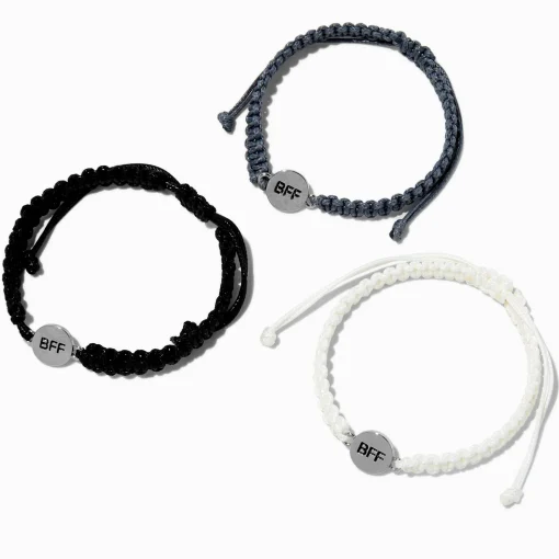 Best Friends Disc Woven Adjustable Cord Bracelets - 3 Pack