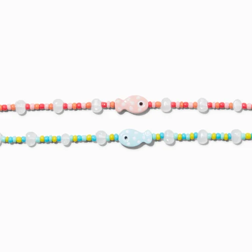 Best Friends Fish Beaded Choker Necklaces - 2 Pack