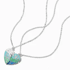 Best Friends Forever Letter Heart Pendant Necklaces - 2 Pack