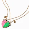 Best Friends Frog Glow in the Dark Split Heart Pendant Necklaces - 2 Pack