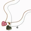 Best Friends Glitter Heart Pendant Necklaces - 2 Pack