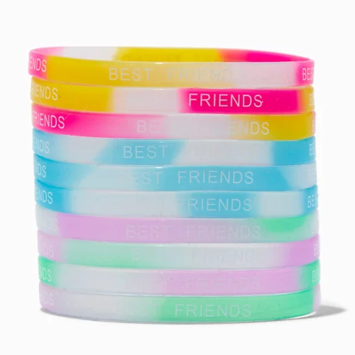 Best Friends Glow in the Dark Ombré Stretch Bracelets - 10 Pack