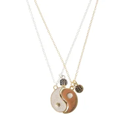 Best Friends Gold Yin Yang Sign Necklaces - 2 Pack