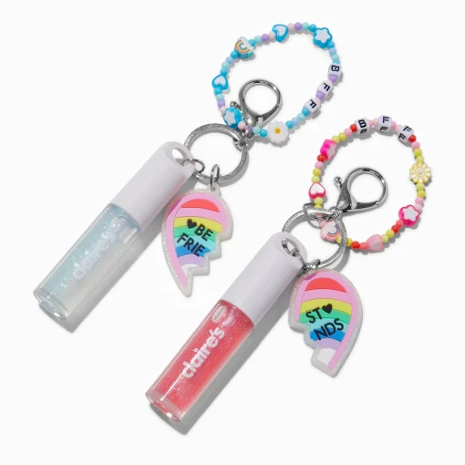 Best Friends Heart Lip Gloss Keychains - 2 Pack