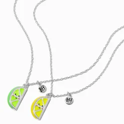 Best Friends Lemon & Lime Pendant Necklaces - 2 Pack