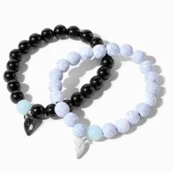 Best Friends Marbled Split Heart Beaded Bracelets - 2 Pack