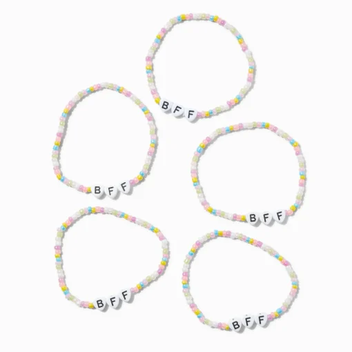 Best Friends Microbeads ''BFF'' Stretch Bracelets - 5 Pack