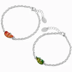 Best Friends Mood Split Heart Charm Bracelets - 2 Pack