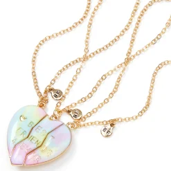 Best Friends Pastel Ombré Heart Pendant Necklaces - 3 Pack