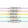 Best Friends Pastel Plaque Adjustable Friendship Bracelets - 5 Pack