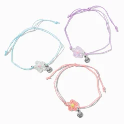 Best Friends Pastel Puffy Flower Bracelets - 3 Pack