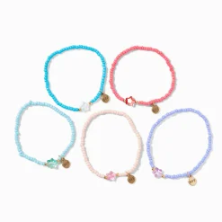 Best Friends Pastel Star Seed Bead Stretch Bracelets - 5 Pack