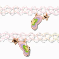 Best Friends Pulse Butterfly Tattoo Choker Necklaces - 2 Pack