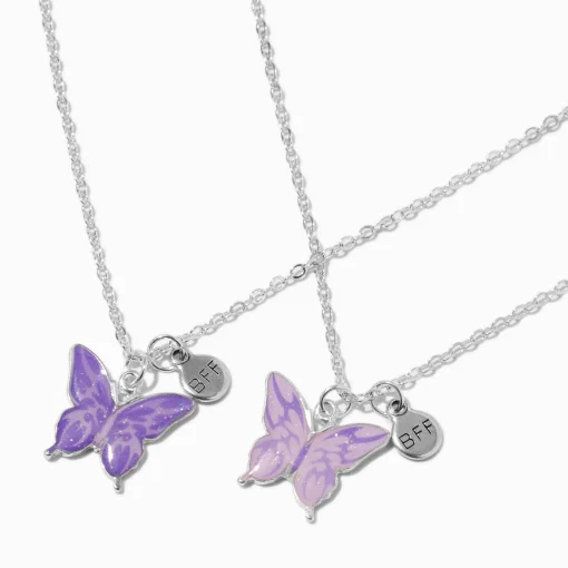 Best Friends Reverse Butterfly Pendant Necklaces - 2 Pack