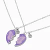 Best Friends Shadow Butterfly Split Heart Pendant Necklaces - 2 Pack