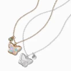Best Friends Shaker Butterfly Pendant Necklaces - 2 Pack