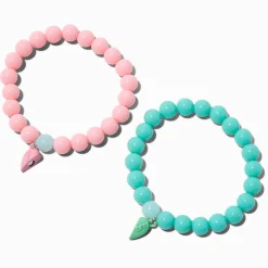 Best Friends Split Heart Beaded Bracelets - 2 Pack
