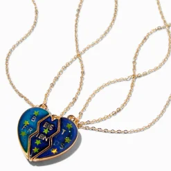 Best Friends Star Heart Mood Pendant Necklaces - 3 Pack