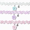 Best Friends Tropical Flowers Tattoo Choker Necklaces - 3 Pack