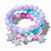 Best Friends Turtle Peace Sign Marble Beaded Stretch Bracelets - 3 Pack