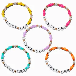 Best Friends ''I Love You'' Beaded Stretch Bracelets - 5 Pack
