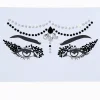 Black & Clear Curtain Forehead Gems