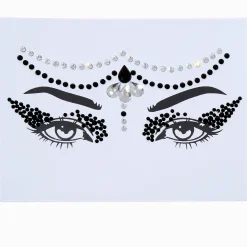 Black & Clear Curtain Forehead Gems
