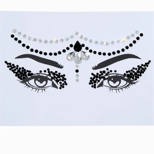 Black & Clear Curtain Forehead Gems