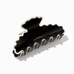 Black & Cream Trim Scalloped Hair Claw
